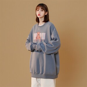2022秋装中性卡通卫衣女长袖chic上衣外套B208-WY301-P40控58图片