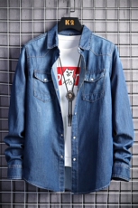 春季流行男牛仔衬衣时尚休闲学生长袖衬衫外套XZ310B-3-CY603-P55，男装衬衫，星座310B-3