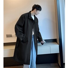 2026港风英伦单排扣腰带风衣男大码M-5XL中长款男FY77916P95控148，男装风衣，星座227-7