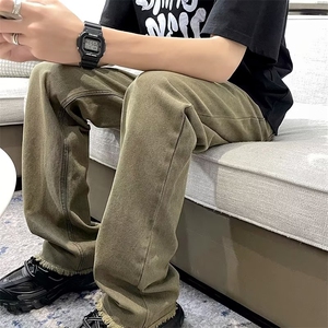 牛仔裤男韩版潮流痞帅气高街2026夏季新款ins百搭长裤RK184-P42图片