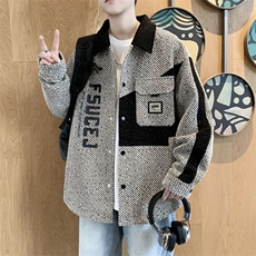 1506/Q8210/P69男士翻领外套韩版时尚潮流开衫卫衣，女装短外套，星座1506
