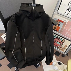 2025春季新款解构分割连帽卫衣开衫外套宽松夹克潮现货W8534-P65，男装夹克，星座512-4