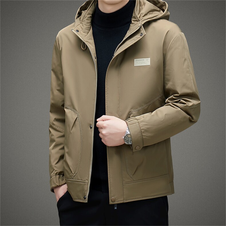 BAMJ-8918钱塘2020-2中年男士冬季厚款商务休闲有帽羽绒服P220，男装羽绒服，钱塘207-2