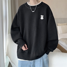 控78假两件毛衣男大码加绒针织衫男毛线衣M80292-P55加绒P70，男装针织衫/毛衣，电商A040