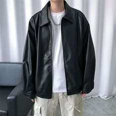 现货主推高质量皮衣外套男宽松皮夹克机车服A026P95加绒P105，男装皮衣，电商A351