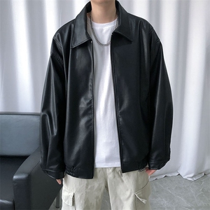 现货主推高质量皮衣外套男宽松皮夹克机车服 A026 P95 加绒P105图片