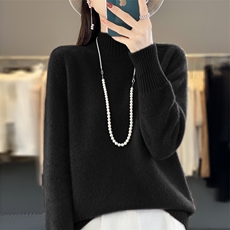 时尚潮流羊毛通勤纯毛七针明星同款羊毛衫女气质百搭，女装羊毛衫，大美人高端店