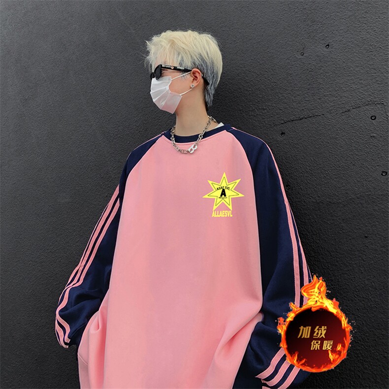 抖音得物供货提供视频秋冬重磅美式宽松织带圆领卫衣0710,男装卫衣,电商A486