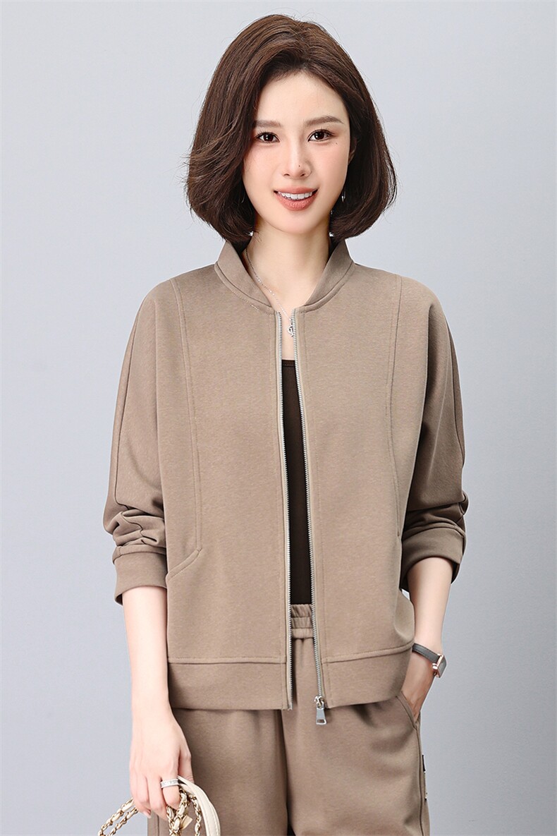 时尚气质休闲立领宽松开衫外套女,女装短外套,依恋蒂丝