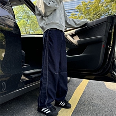 611-3BK36特批P46复古阔腿香蕉裤深蓝色弯刀男女牛仔裤，男装牛仔裤，星座1218（原611-3）