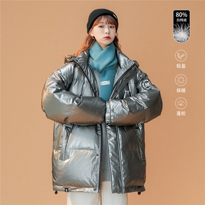 中性风冬季潮流简约百搭白鸭绒港风炫彩棉服羽绒服YR100P255控299图片