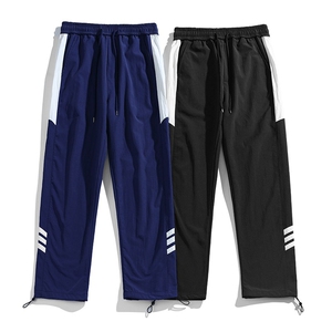 白底秋冬侧边拼接拖地工装裤宽松休闲伞兵裤男K23328-P40控58图片