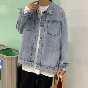 牛仔外套男秋季潮牌休闲夹克港风宽松学生工装上衣服JK140 P58图片