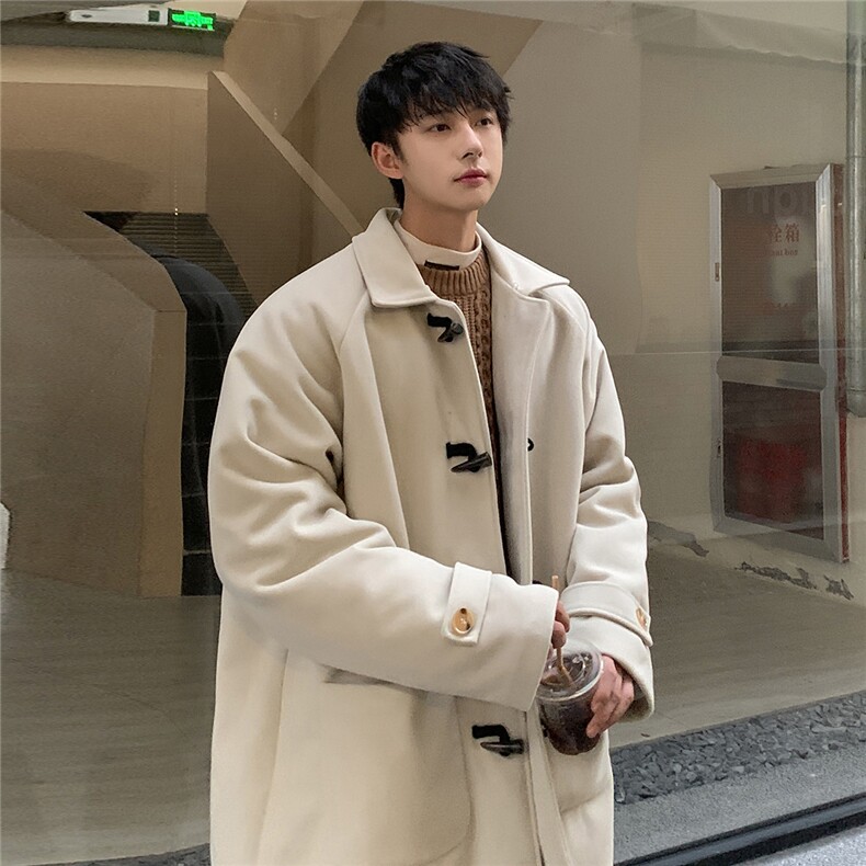 1港风牛角扣加棉呢大衣可拆卸帽大码M-5XL外套男FY8716P138控188，女装短外套，星座226-2