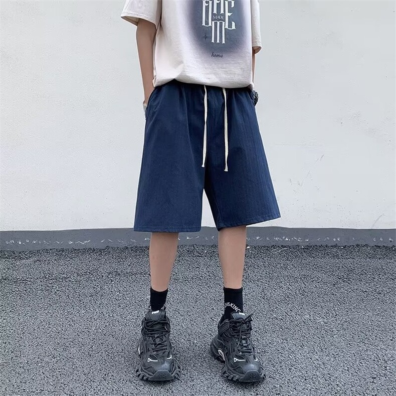 夏季休闲裤男士韩版潮流纯色百搭痞帅2024新款ins五分裤K5253-P43,男装牛仔裤,星座412-2