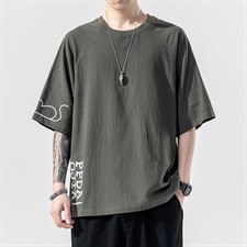 2021夏季新款日系大码男风老鼠印花短袖亚T恤T190-P28，男装T恤，电商A001