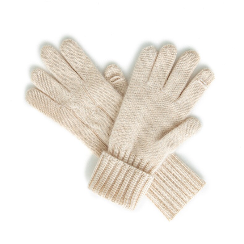 2025年新款百搭女士双股加厚保暖时尚百搭分指手套，手套，轩妮羊绒