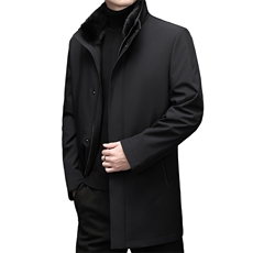 尼克服男中长款冬季新款中年加厚保暖皮草外套男士商务休闲男装，男装羽绒服，电商B212（原钱塘6029）