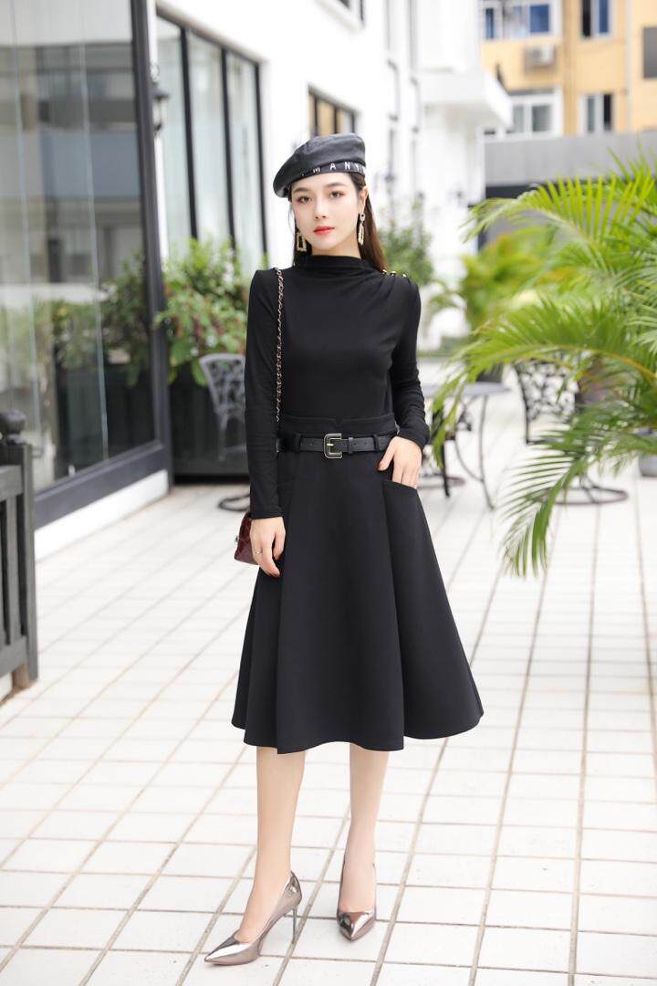 现货-假两件内搭连衣裙，女装连衣裙，依歌贝诺