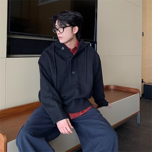 抖音得物保暖立领拉链针织外套秋冬宽松慵懒风纯色毛衣上衣AM047,蓝色外套搭配里面颜色图片