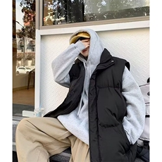 现货5W件冬季三防硬挺boxy短款立领棉衣马夹外套加厚马甲保暖棉服，男装棉衣，电商A486