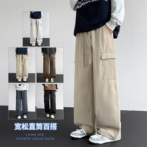 2025秋冬新款休闲男裤厚款直筒宽松松紧腰橡筋工装裤子潮3362-P43图片
