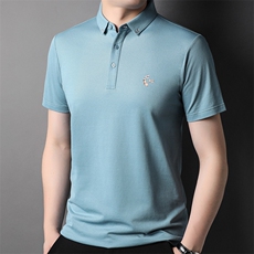 新款男装2024年新款POLO衫短袖商务休闲潮流男装纯色上衣P58，男装T恤，钱塘6003A(原)4033A
