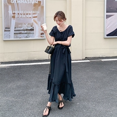 时尚显瘦套装裙女2025夏季新款韩版设计感泡泡袖上衣半身裙两件套，女装套装/套裙，2C206