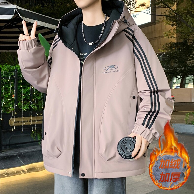 数据款秋冬季加绒加厚青少年连帽夹克男潮牌设计感外套JK8801-P75,男装夹克,星座301D(原星座1004-8）