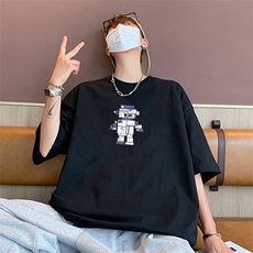 ！纯棉重磅220克夏季男士印花短袖T恤QT707-T274-P25，男装T恤，星座617B