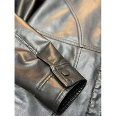 (网络图慎用有大货)PU皮衣翻领纯色拼接机车夹克313B-JK6610-P120，男装皮衣，星座313B