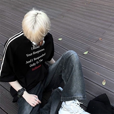 抖音得物高品质二开240克宽松纯棉美式潮牌三条杠织带短袖T恤，男装T恤，电商A486