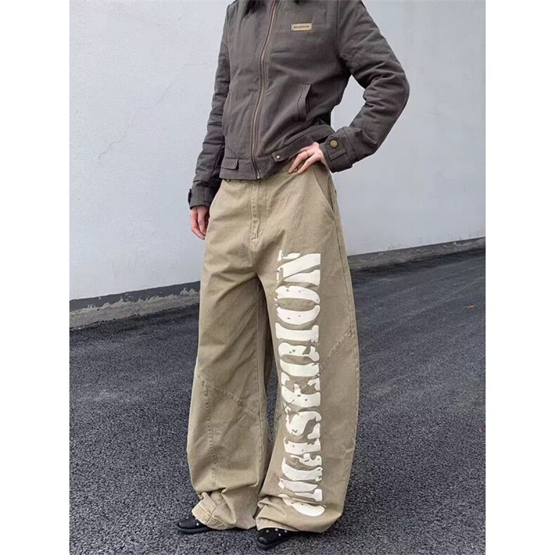 新款青年男士户外直筒多口袋工装裤运动宽松休闲裤潮流长裤子,男装工装外套,四季星座505
