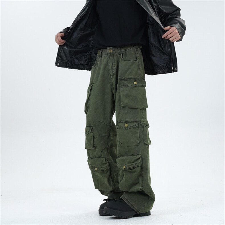 美式高街复古hiphop多口袋工装裤男女韩版潮流情侣休闲长裤,男装休闲裤,星座410-7