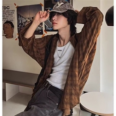 格纹防晒连帽衬衫男女夏季防晒衬衣情侣长袖薄外套网图FS561-p45，男装防晒衣，星座302B-2