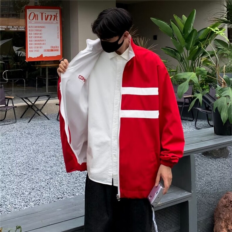 两面穿外套男款春秋季新款设计感小众美式高街潮牌飞行员夹克，男装夹克，星座716-3