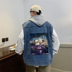 牛仔马甲背心男春秋季美式高街潮牌ins外套宽松休闲马夹MJ132-P68图片