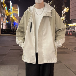 连帽冲锋衣男士春秋季年新款青年潮牌工装夹克薄款上衣 JK675图片
