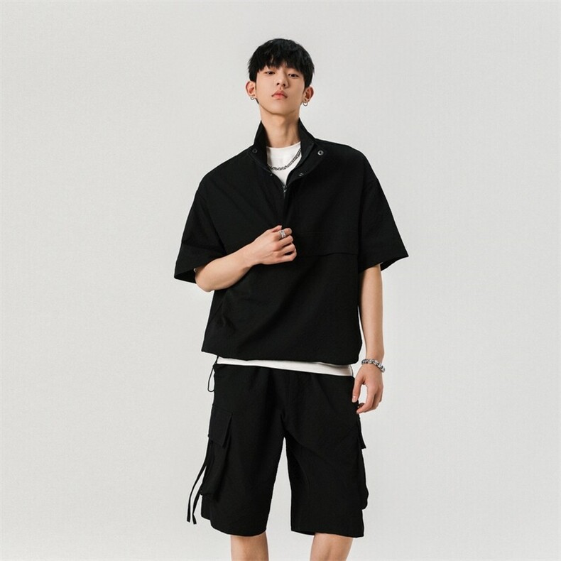 男生工装套头套装夏季休闲运动短袖短裤一套A406TZ5062特P68,男装牛仔裤,星座309（原A406）