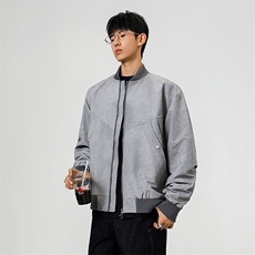 欧美风春秋新款男士休闲时尚简约立领拉链开衫外套潮HH6609P86，女装短外套，星座1013-5