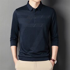 LM666男式2023春季新款长袖T恤男韩版商务休闲男装P45,男装T恤,电商B360