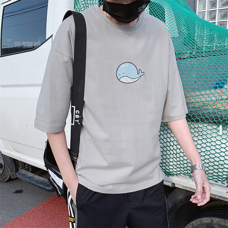 2021男宽松半袖体恤男装时尚短t男士圆领休闲短袖T恤DJ693TP25,男装T恤,电商A102