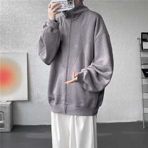 特批扎染开衫卫衣男美式重磅解构拼接脏脏拉链立领外套KS008-TP65图片