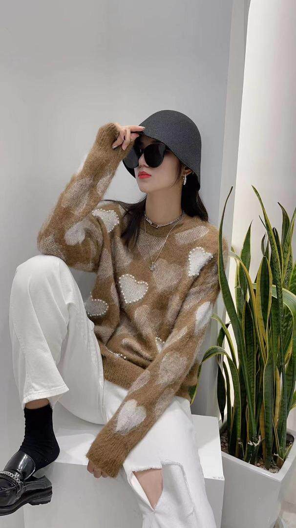 韩版爱心珍珠毛衣，女装针织衫/毛衣，SHANGCHUN·W 汪尚春