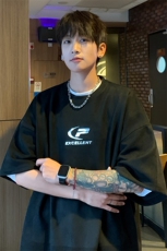 ！2025夏季新款男士麂皮绒短袖T恤半袖衫TL2402特P23控38，男装T恤，电商B220