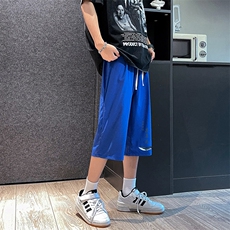 QK72261-P25冰丝七分裤男大码速干短裤男五分裤港风，男装休闲裤，电商A040