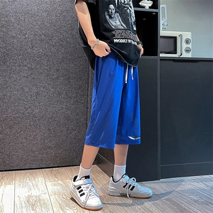 QK72261-P25冰丝七分裤男大码速干短裤男五分裤 港风图片