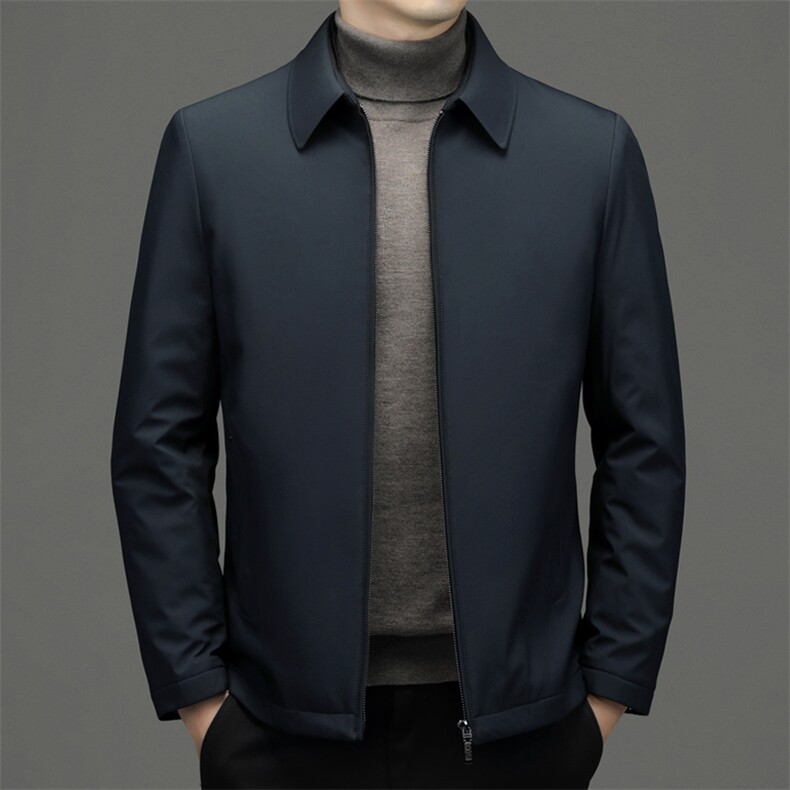 翻领羽绒服男冬季新款加厚保暖爸爸装上衣中年商务休闲外套男士,男装羽绒服,电商B212（原钱塘6029）
