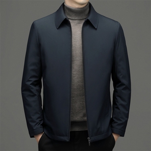 翻领羽绒服男冬季新款加厚保暖爸爸装上衣中年商务休闲外套男士图片
