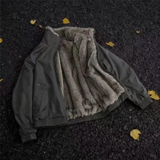 706-1-MY3872-P100特P现货冬季美式复古两面穿座山雕外棉服套，男装棉衣，星座706-1